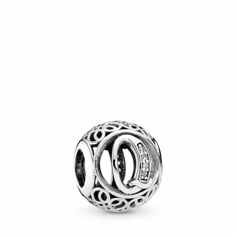 Pandora Vintage Q Charm - Sterling Silver/Cubic Zirconia - Canada | RQ3905IP